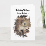 Nutty Brotherおもしろい誕生日Squirrelカード カード<br><div class="desc">一番気の狂った家族に。特別素晴らしな兄弟やリス、動物、野生生物、自然が好きな人のカード。</div>