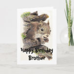 Nutty Brotherおもしろい誕生日Squirrelカード カード<br><div class="desc">一番気の狂った家族に。素晴らしリス、動物、野生生物、自然が好きな特別な兄弟のカード</div>