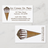 Nutty Buddyチョコレートアイスクリームスイートショップコーン 名刺 (正面/裏面)