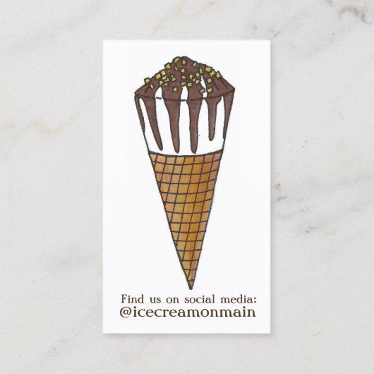 Nutty Buddyチョコレートアイスクリームスイートショップコーン 名刺 (裏面)