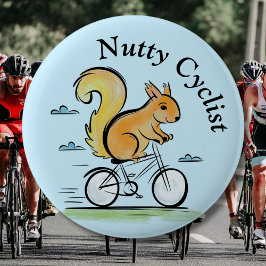 Nutty Cyclist、自転車に乗ったリス、サイクル動物 缶バッジ