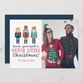 Nutty Little Christmas Nutcrackerカスタムフォトホール シーズンカード (正面/裏面)