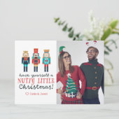 Nutty Little Christmas Nutcrackerカスタムフォトホール シーズンカード (スタンド正面)