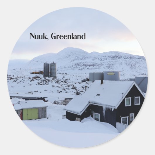 Nuuk, Greenland landscape photograph ラウンドシール (正面)