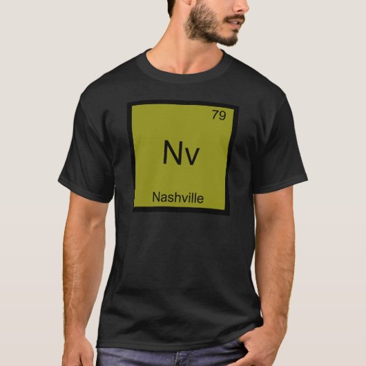 Nv - ナッシュビル市 化学元素記号Tシャツ Tシャツ (正面)