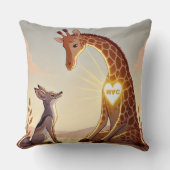 NVC GiraffeとJackal – 非暴力通信 クッション (正面)