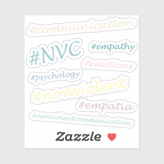 #NVC Nonviolent Communication Hashtag Set シール (シート)