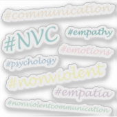 #NVC Nonviolent Communication Hashtag Set シール (正面)