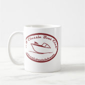 NWのクラシックなボートクラブ赤いロゴのマグ コーヒーマグカップ (左)