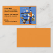 NWのレトロのスタイルの飛行機のスキー船の名刺! 名刺 (正面/裏面)