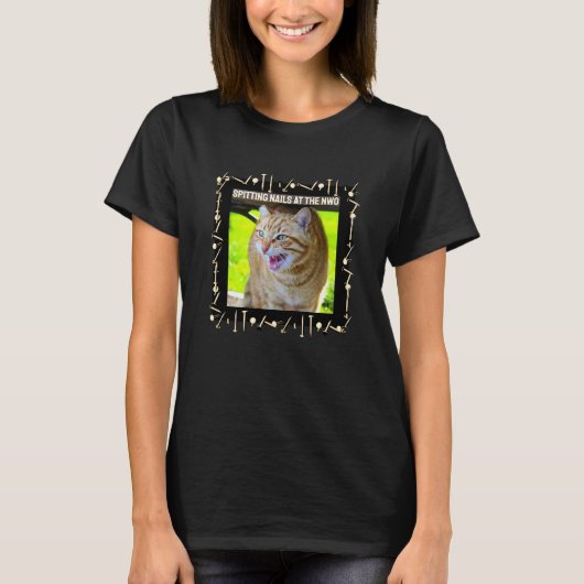 NWOで唾を吐く(暗) Tシャツ (正面)
