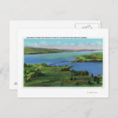 NYとVTを接続する新しいブリッジの空中表示 ポストカード (正面/裏面)