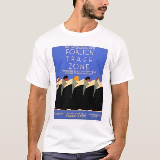 NYの外国貿易地帯1937 WPA Tシャツ (正面)