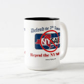 NYの安全な行為のCofeeのマグを廃止して下さい ツートーンマグカップ (正面右)