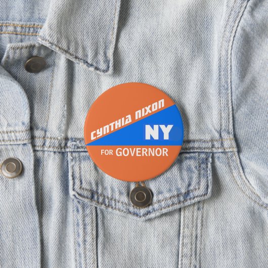 NYの知事のためのシンシアニクソン 缶バッジ (インサイチュ)
