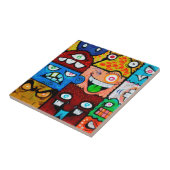 NYの落書きの通りの芸術-かわいく間抜けなモンスター タイル (側面)