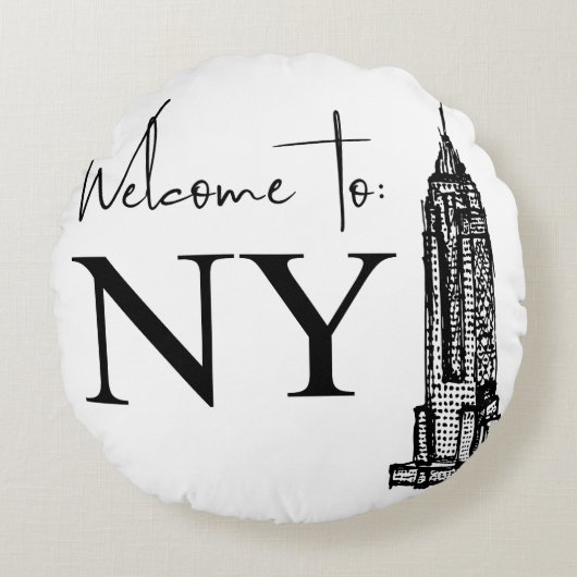 NYへようこそ ラウンドクッション (正面)