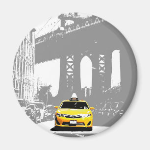 NyイエロータクシーNycブルックリンブリッジニューヨークシティ マグネット
