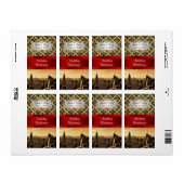 NYシティスカイラインセピアB4ダマスクパーティーワインラベル ラベル (フルシート)