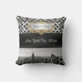 NYシティスカイラインBW 431ダマスク枕 クッション (正面)