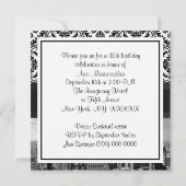 NYシティスカイラインBW 431ダマスク誕生日パーティー 招待状 (裏面)