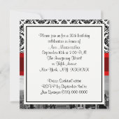 NYシティスカイラインBW 432ダマスク誕生日パーティー 招待状 (裏面)