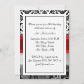 NYシティスカイラインBW 432ダマスク誕生日パーティーV 招待状 (裏面)