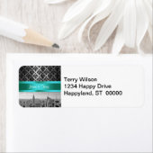 NYシティスカイラインBW B3ダマスク差出人住所ラベル ラベル (インサイチュ)