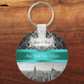NYシティスカイラインBW B3ダマスクF2 - キーホルダー (正面)