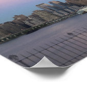 NYスカイラインフルムーンアットデュスクパノラマ ポスター (角)