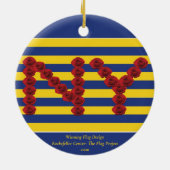 NYストライプレッドローズ入賞デザインセラミックオーナメント セラミックオーナメント (裏面)