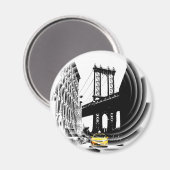 Nyニューヨーク市イエロータクシーNycアートポップ・アートのイメージ マグネット (正面/裏面)