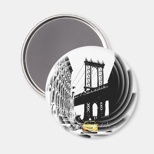 Nyニューヨーク市イエロータクシーNycアートポップ・アートのイメージ マグネット (正面/裏面)
