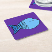 NYフィッシュコースターデザイン スクエアペーパーコースター (アングル)