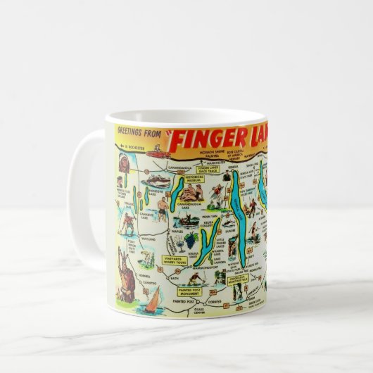 NYフィンガーレイクスマップマグ コーヒーマグカップ (正面左)