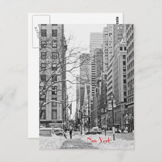 NYペン駅はがきの前の冬 ポストカード (正面/裏面)