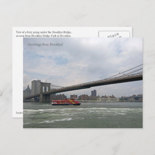 NYポストカードBrooklynからの挨拶 ポストカード (正面/裏面)