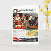 NY中央鉄道列車クリスマスカード カード (黄色い花)