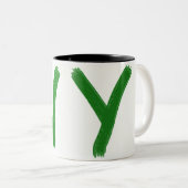 NY文字コーヒーマグ ツートーンマグカップ (正面右)