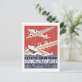 NY空港ヴィンテージポスター – c 1930 動揺して - ポストカード (スタンド正面)