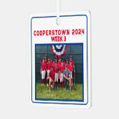 NY野球の年カスタム間おもしろいの事実 メタルオーナメント (正面左)