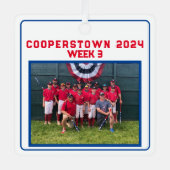 NY野球の年カスタム間おもしろいの事実 メタルオーナメント (正面)