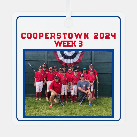 NY野球の年カスタム間おもしろいの事実 メタルオーナメント (正面)