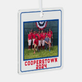 NY野球チームカスタムのチームおもしろいの事実 メタルオーナメント (正面右)