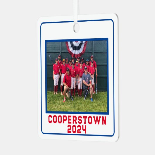 NY野球チームカスタムのチームおもしろいの事実 メタルオーナメント (正面左)