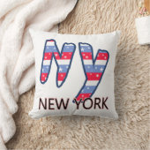 NY -ニューヨークの引用文の赤い白くおよび青 クッション (ブランケット)