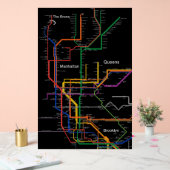 NY-Cityの地下鉄の地図 アクリルサイン (ウェディング)