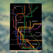 NY-Cityの地下鉄の地図 アクリルサイン (ニュートラル)