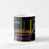 NY-Cityの地下鉄の地図 コーヒーマグカップ (中央)