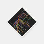 NY-Cityの地下鉄の地図 スタンダードカクテルナプキン (角)